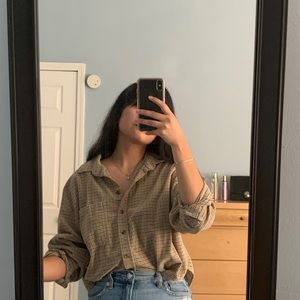 Corduroy Cropped Button Up— AE